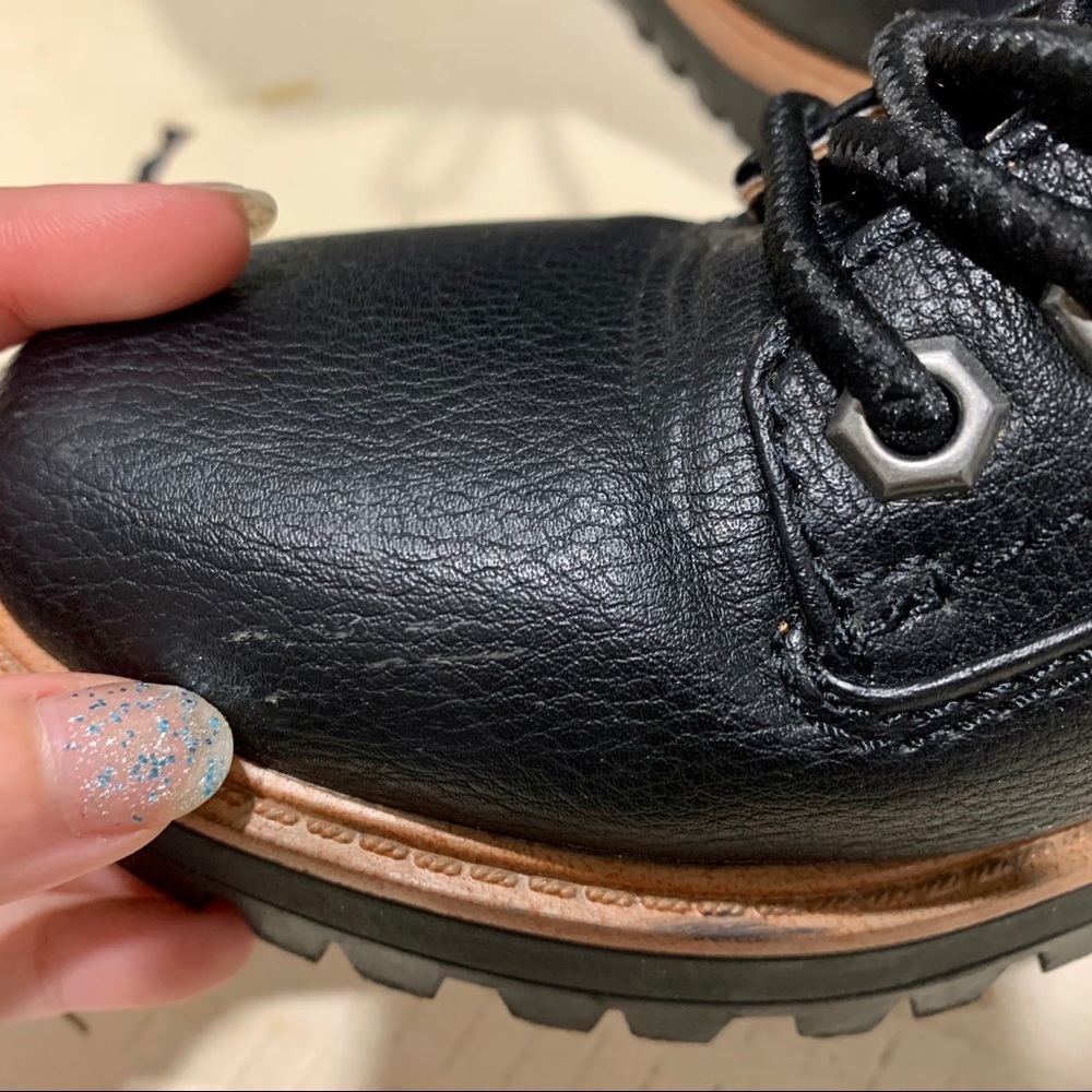 Indigo Irard Black Lace Up Sherpa Hiker Boot 5.5 - Picture 14 of 15